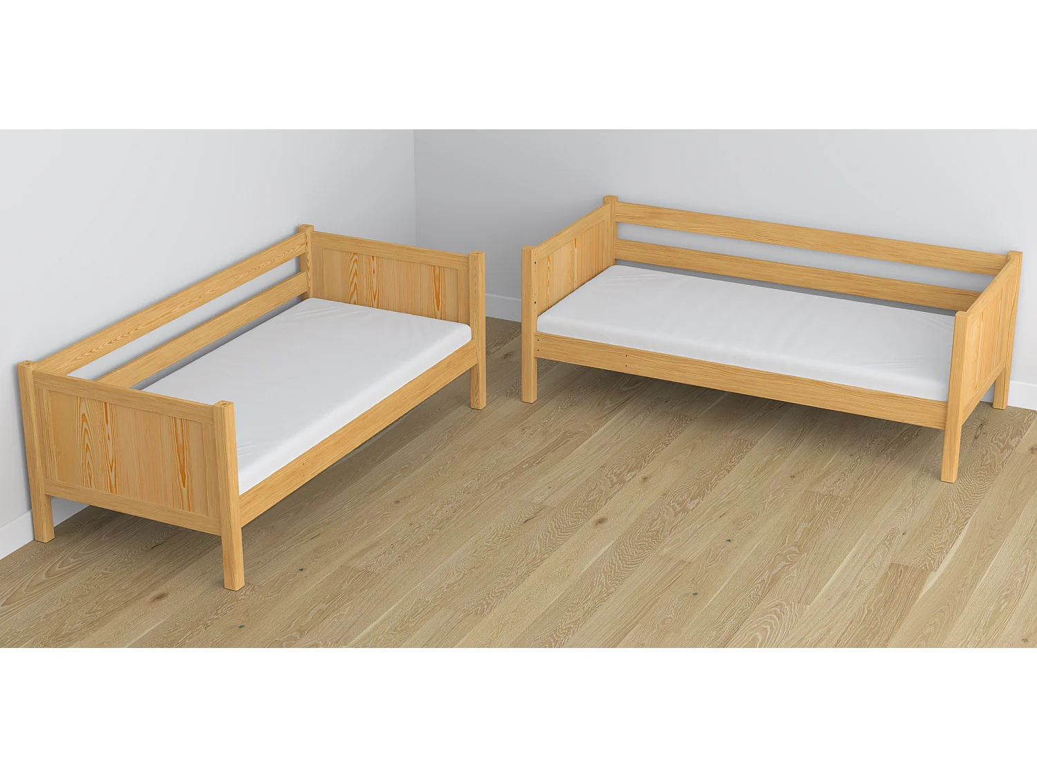 ETAGENBETT N02 mit Matratzenschublade Naturkiefer 100x200