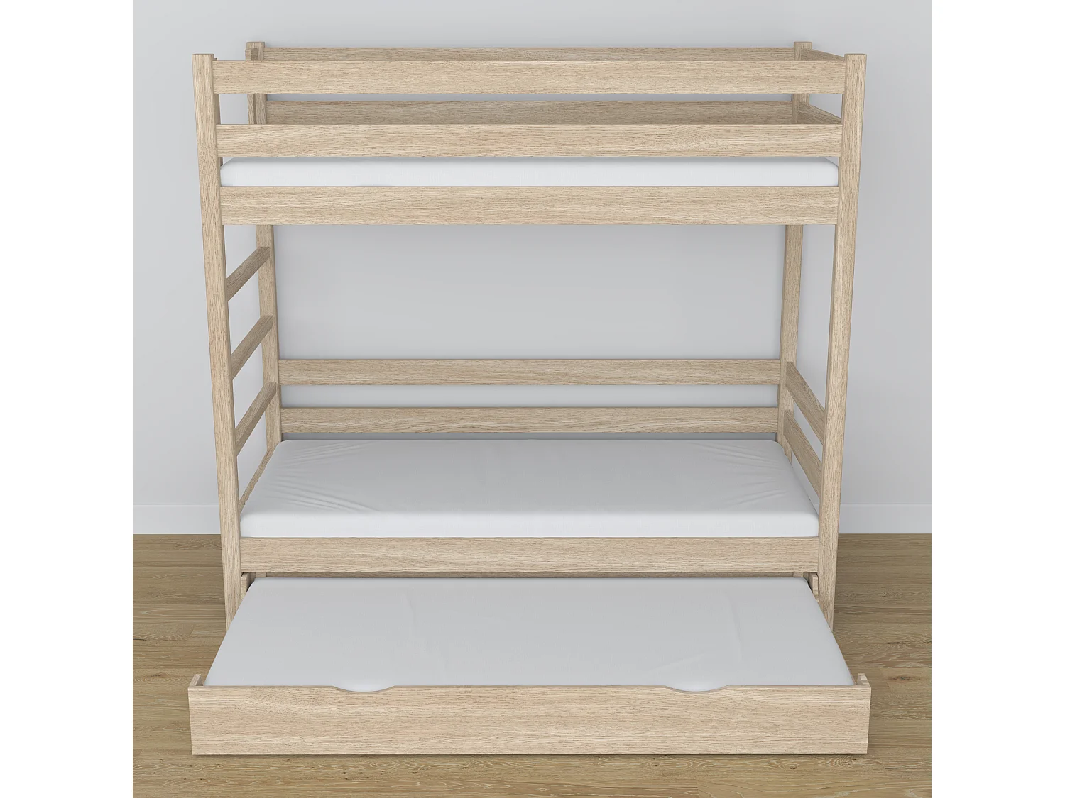 ETAGENBETT N03 mit Matratzenschublade Sonoma Eiche 100x180