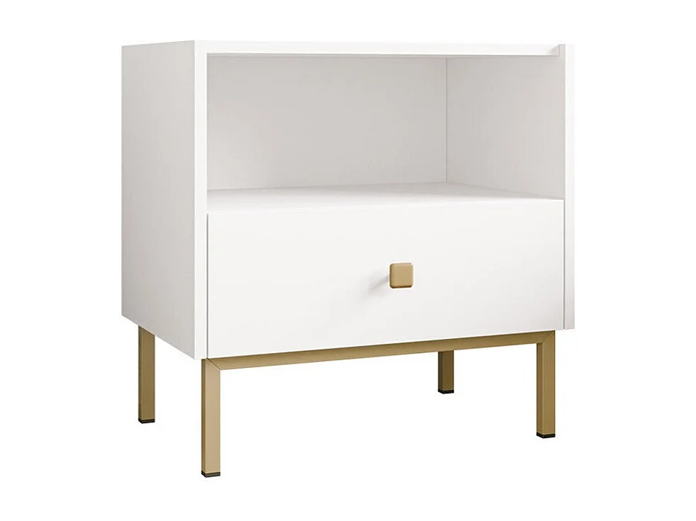 Mesilla de noche Comfivo Nunove 105, Blanco, 56x55x39cm, Aglomerado laminado