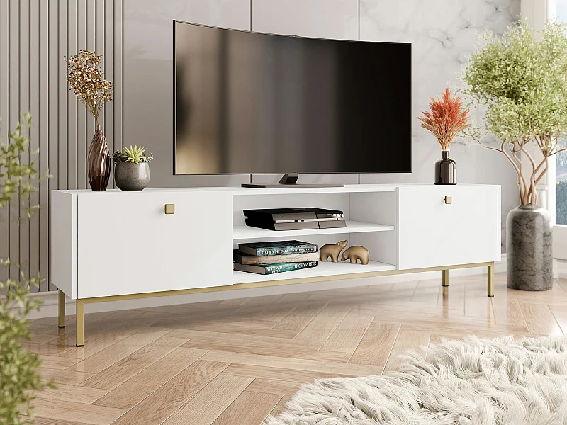 Meuble TV Comfivo Nunove 104, Blanc, 180x48x35cm