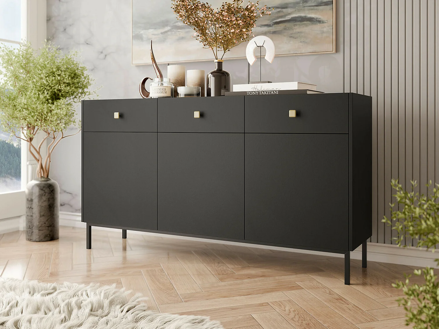 Cómoda Comfivo Nunove 101, Com gavetas e portas, 9x16x4cm