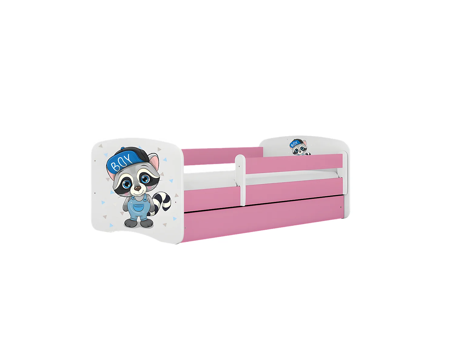 Cama mapache rosa babydreams con cajón con colchón 140/70