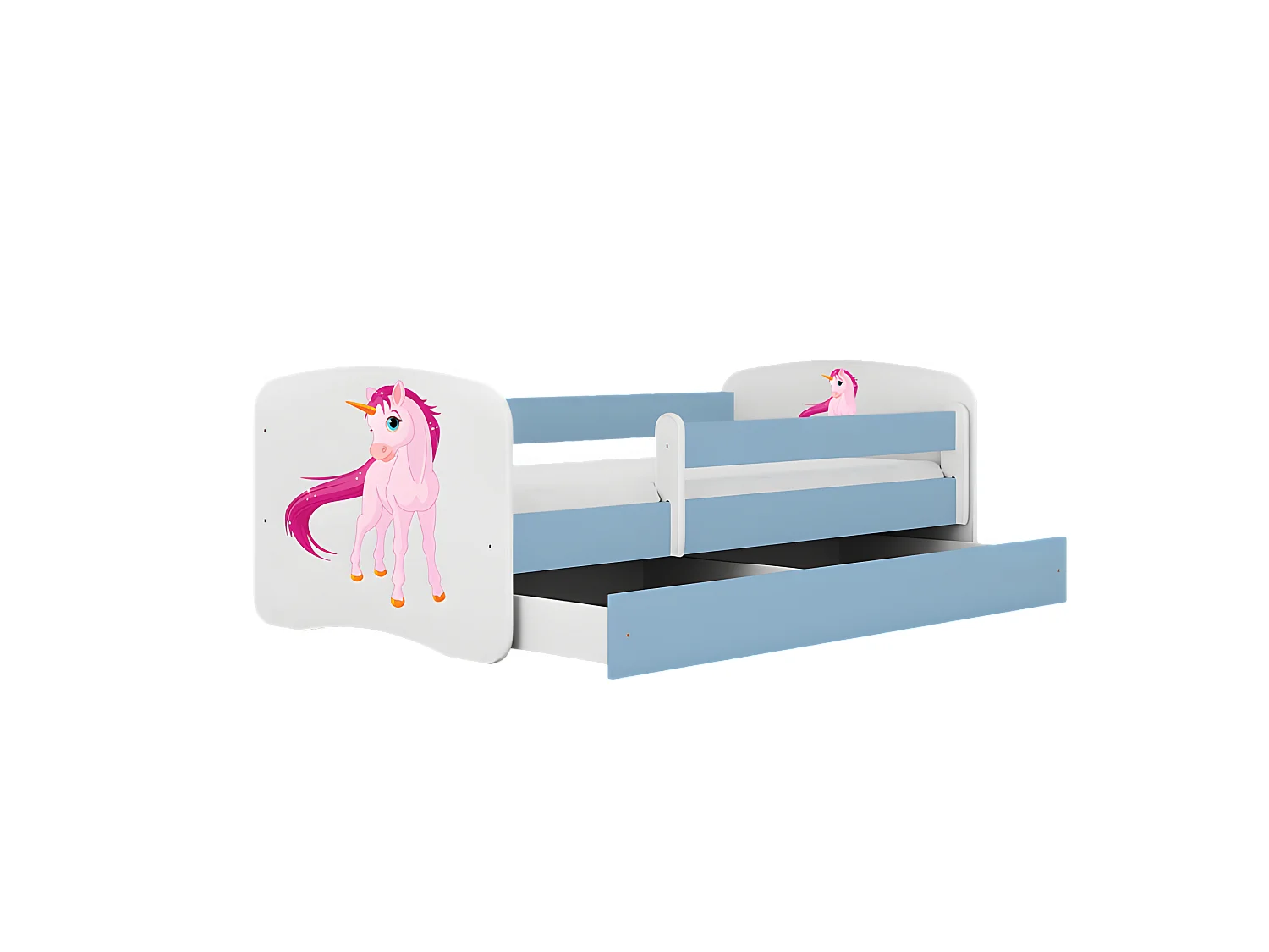 Lit babydreams licorne bleue avec tiroir avec matelas 160/80