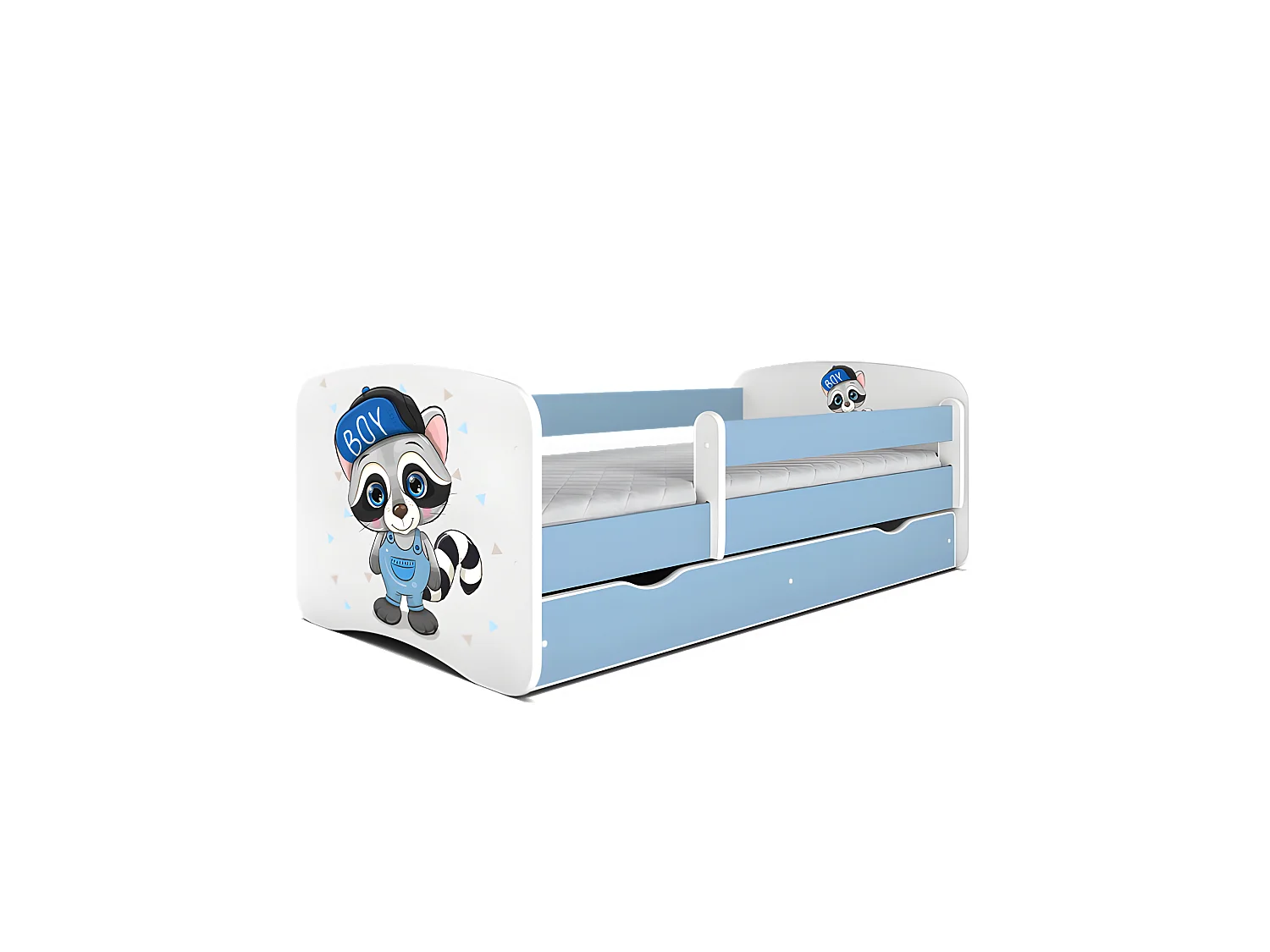 Lit babydreams raton laveur bleu sans tiroir sans matelas 140/70