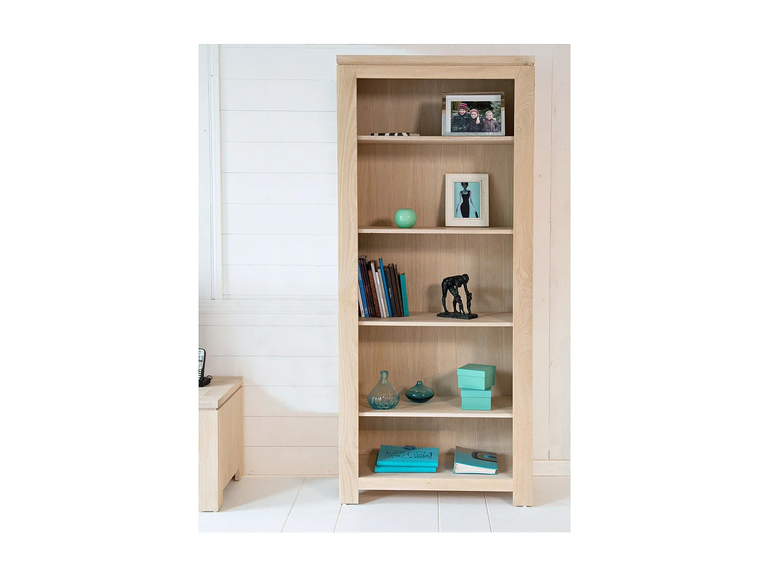 Bibliothèque moderne en chêne blanchi - BOSTON