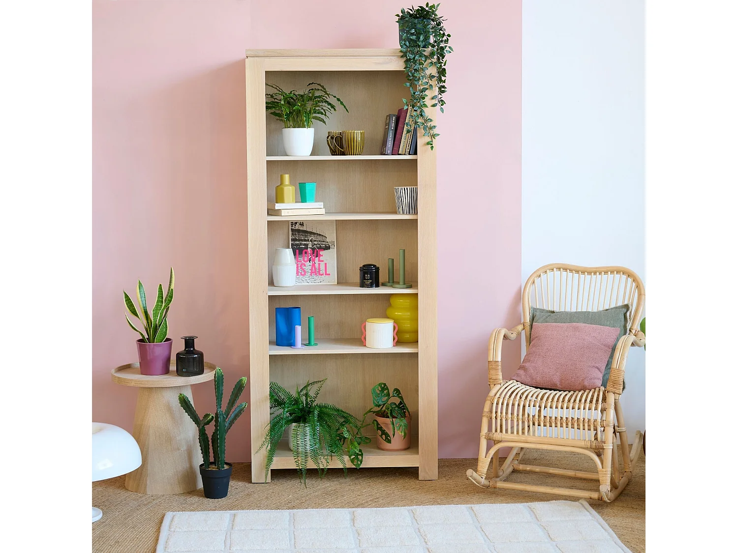 Bibliothèque moderne en chêne blanchi - BOSTON