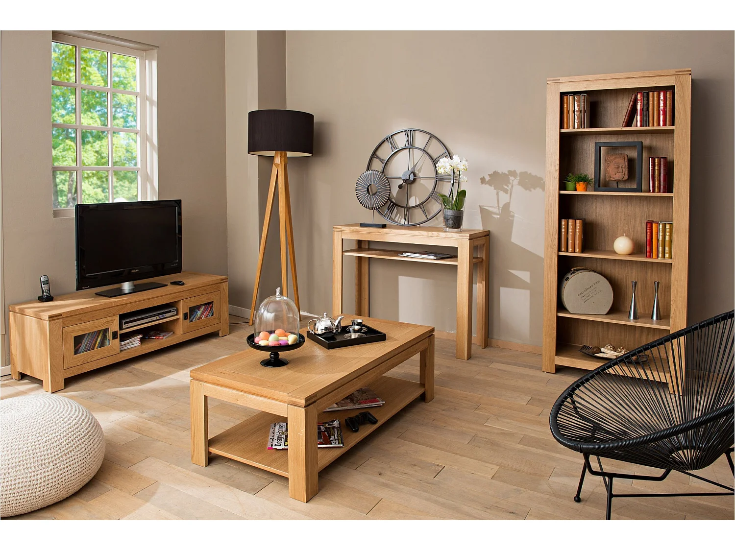 Bibliothèque moderne en chêne clair - BOSTON