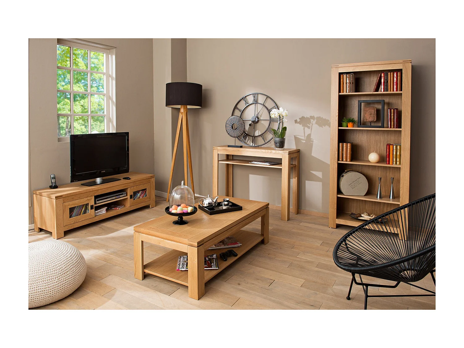 Bibliothèque moderne en chêne clair - BOSTON