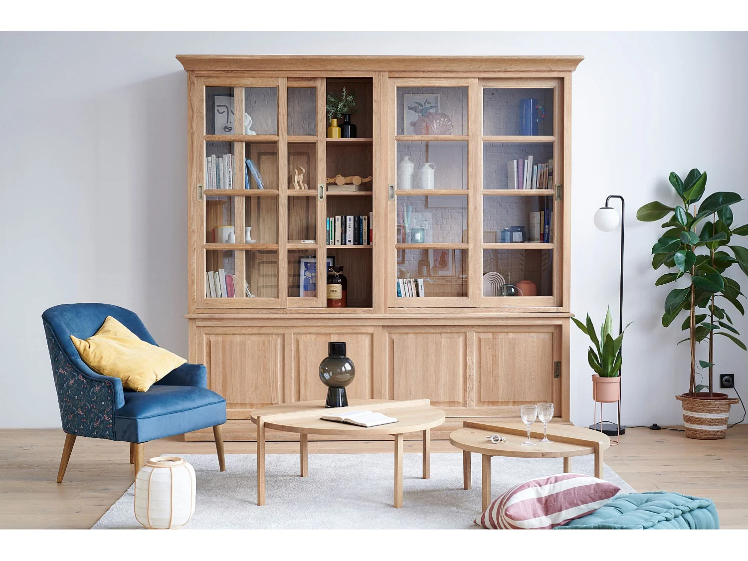 Bibliothèque 6 portes en Chêne - VICTORIA