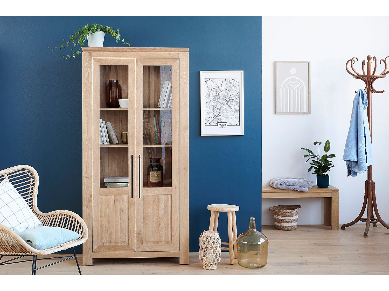 Vitrine moderne en chêne clair - BOSTON