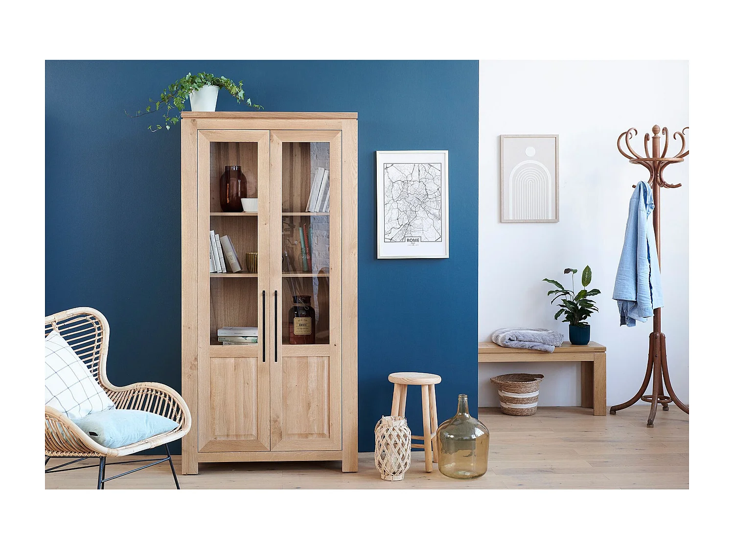 Vitrine moderne en chêne clair - BOSTON