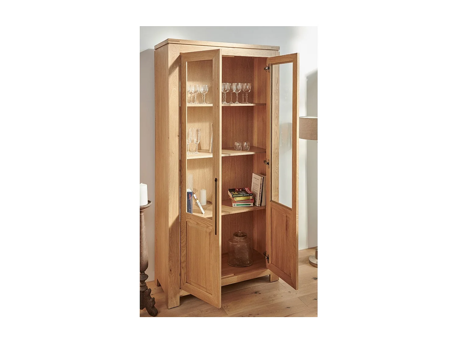 Vitrine moderne en chêne clair - BOSTON