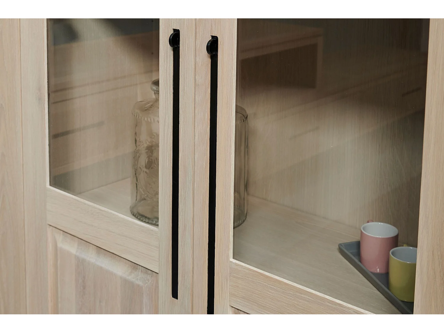 Vitrine moderne en chêne blanchi - BOSTON