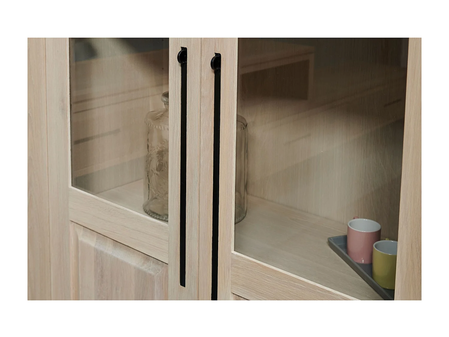 Vitrine moderne en chêne blanchi - BOSTON