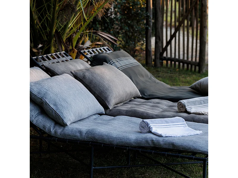 Dessus de lit ZAGORA pur coton 250 g/m² 260x240 cm beige lin