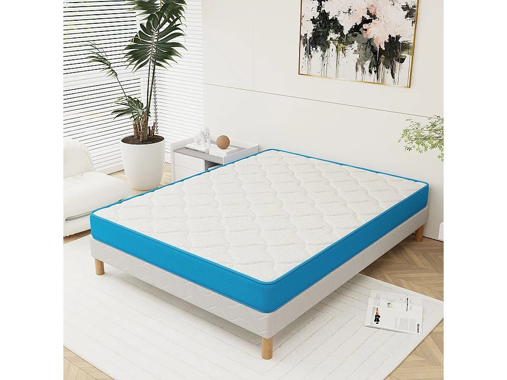 Matelas Fresh Memory 160x200 cm Mousse Haute Résilience Hauteur 15 cm