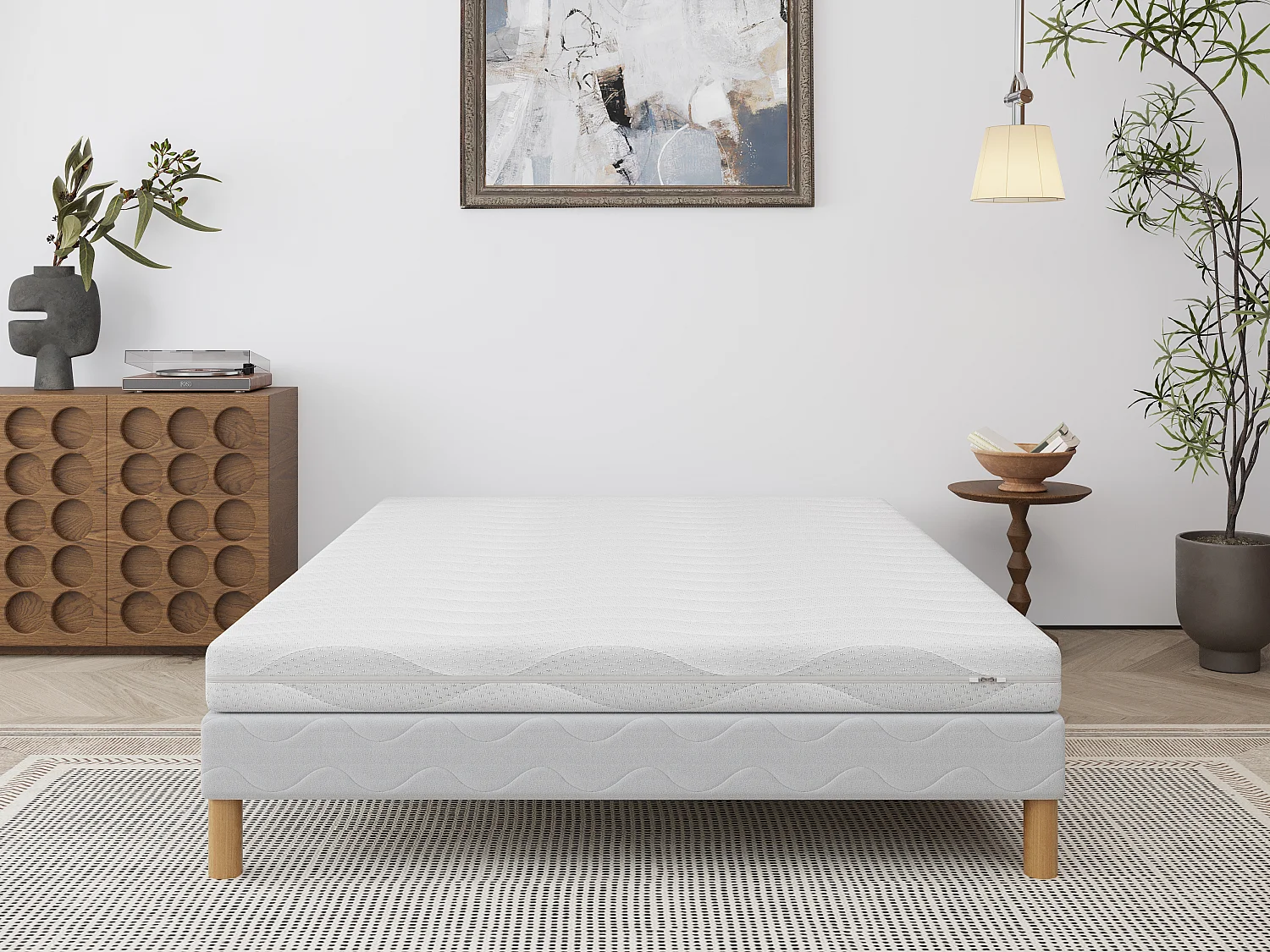 Ensemble Sommier + Matelas d’appoint IZY 140x190 cm Mousse Haute Résilience