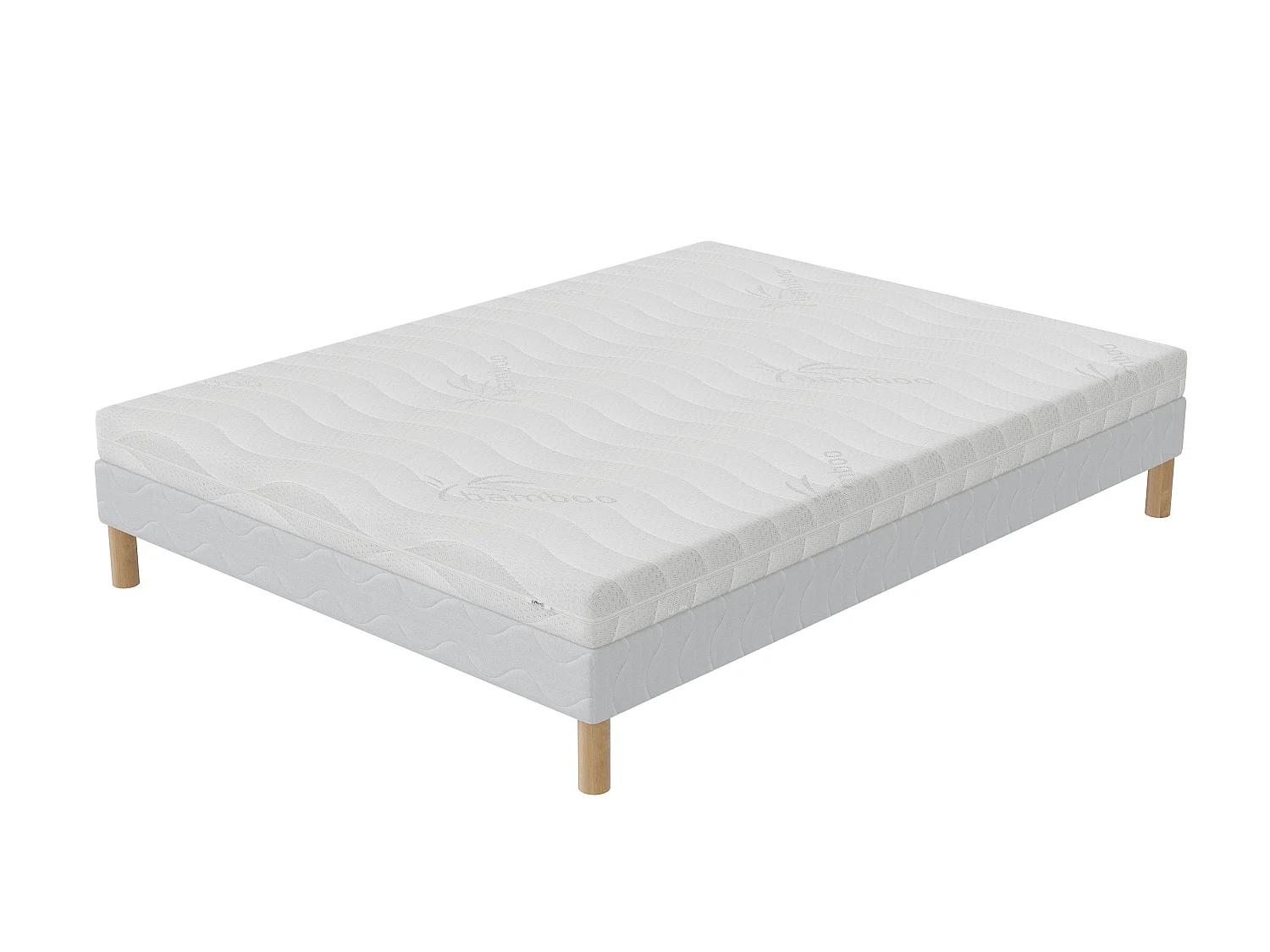 Ensemble IZY 140x190 cm Hauteur 10 cm Mousse Polyuréthane Housse Déhoussable avec Sommier TapissierSoutien équilibré