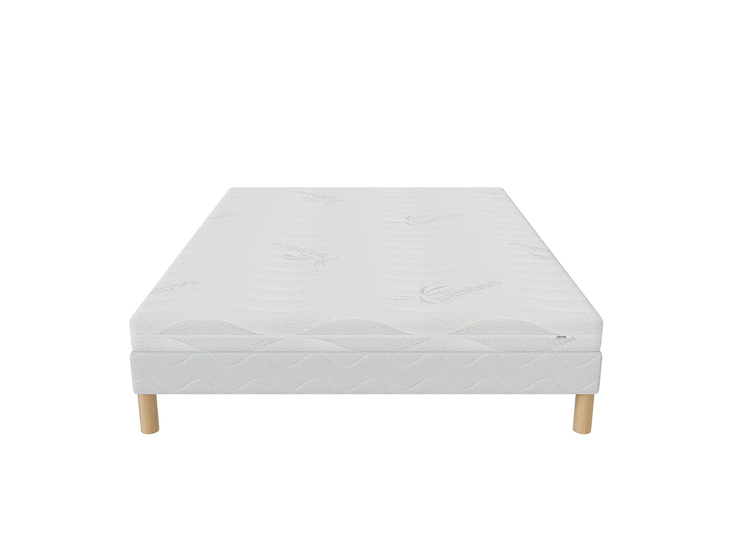 Ensemble IZY 140x190 cm Hauteur 10 cm Mousse Polyuréthane Housse Déhoussable avec Sommier TapissierSoutien équilibré
