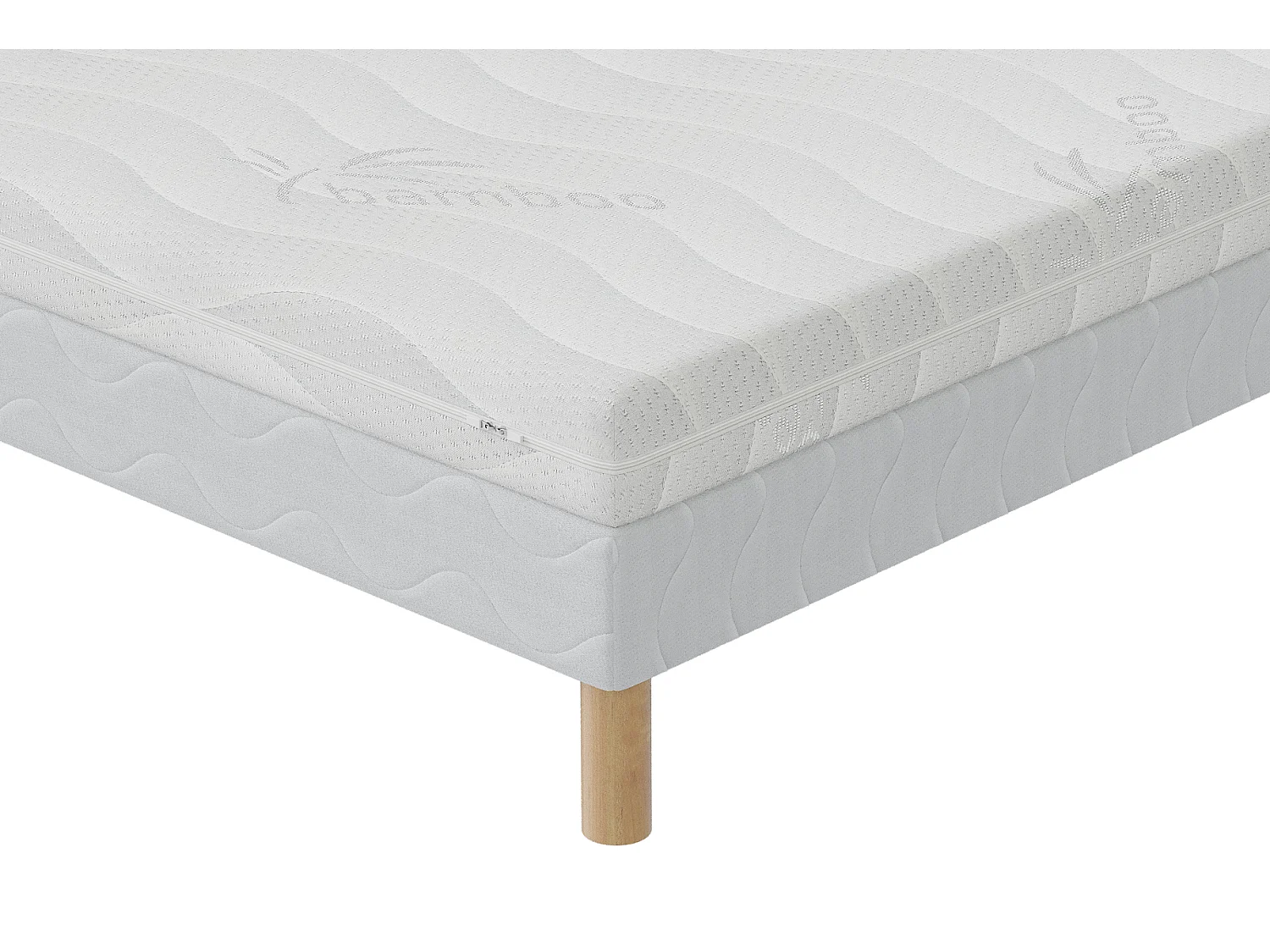 Ensemble IZY 140x190 cm Hauteur 10 cm Mousse Polyuréthane Housse Déhoussable avec Sommier TapissierSoutien équilibré