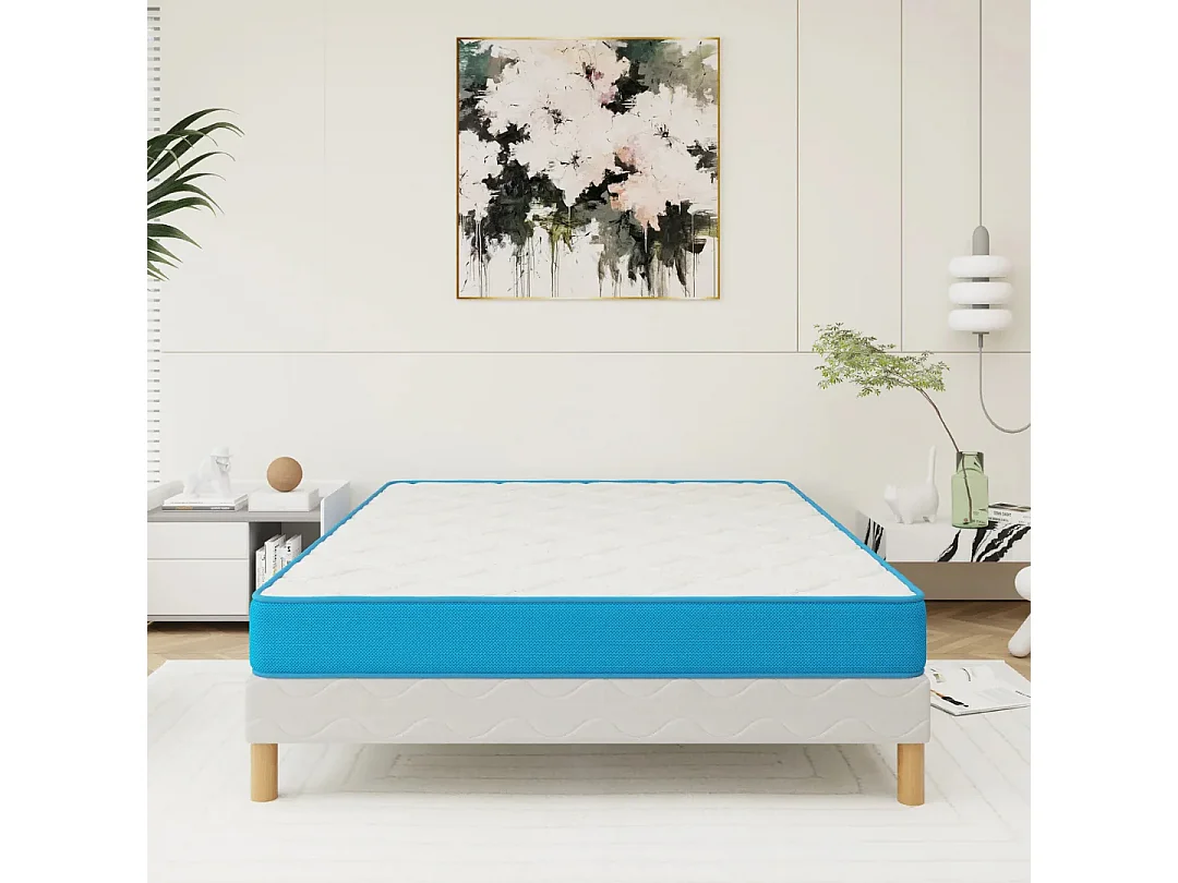 Matelas Fresh memory 140x200 cm Hauteur 15 cm Mousse à Mémoire de Forme polyuréthane haute résilience Soutien équilibré