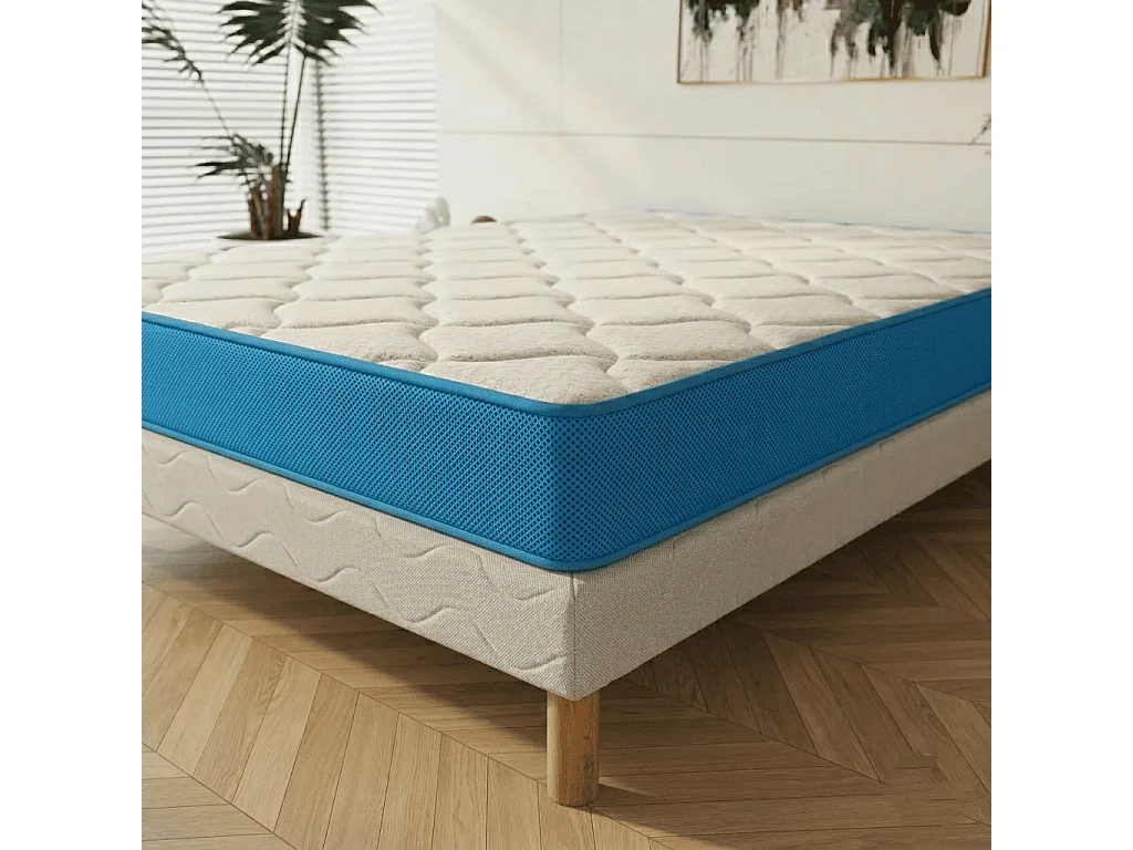Matelas Fresh memory 140x200 cm Hauteur 15 cm Mousse à Mémoire de Forme polyuréthane haute résilience Soutien équilibré