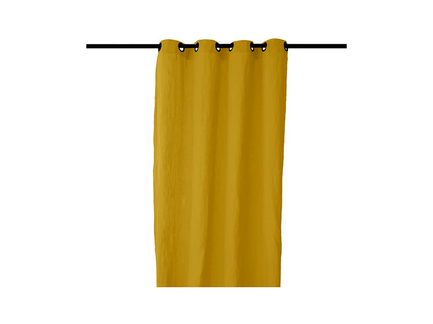 Rideau 8 œillets 140x280 cm OPERA DECO 50% lin et 50% coton jaune moutarde