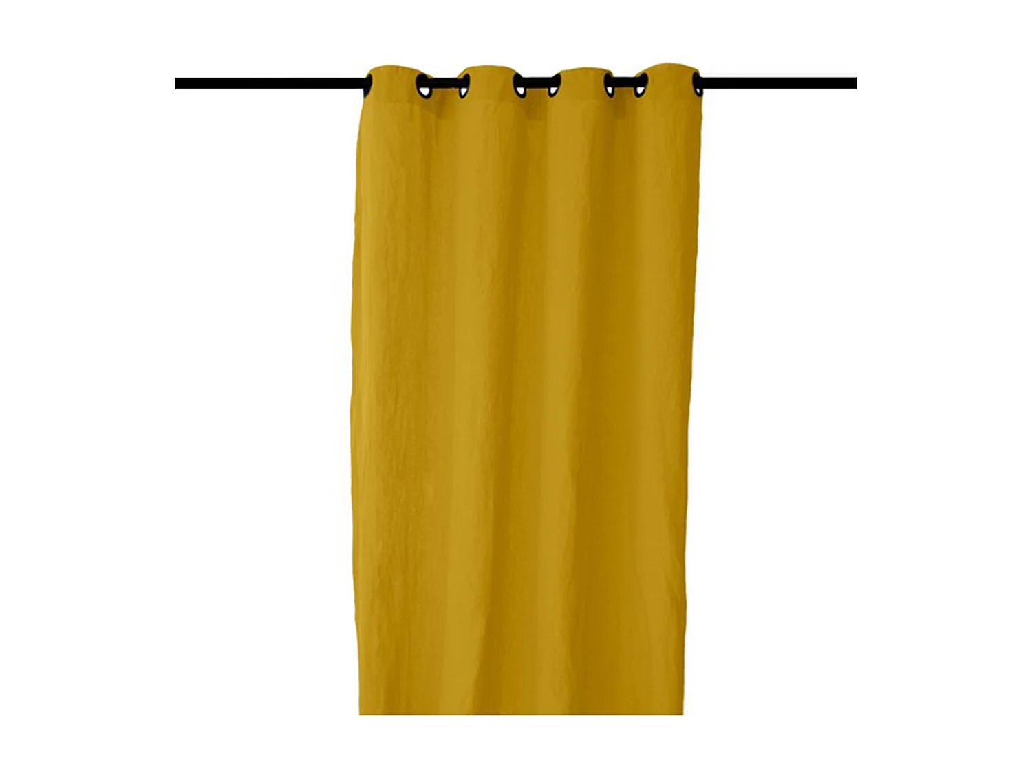 Rideau 8 œillets 140x280 cm OPERA DECO 50% lin et 50% coton jaune moutarde