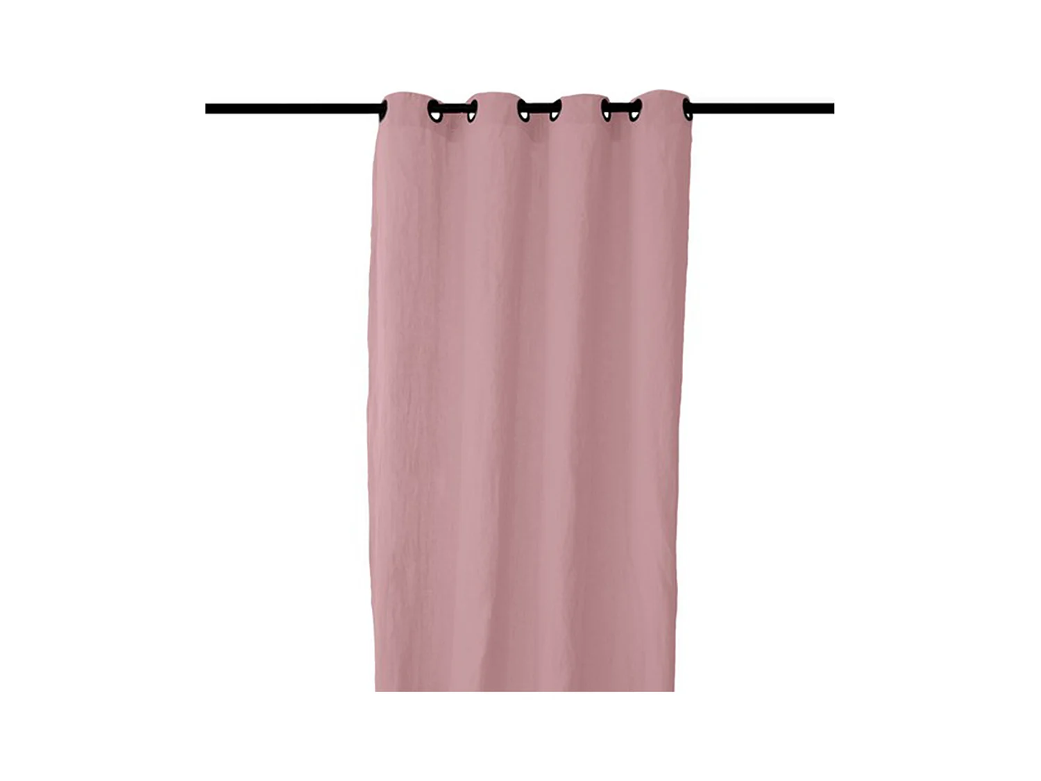 Rideau 8 œillets 140x280 cm OPERA DECO 50% lin et 50% coton rose