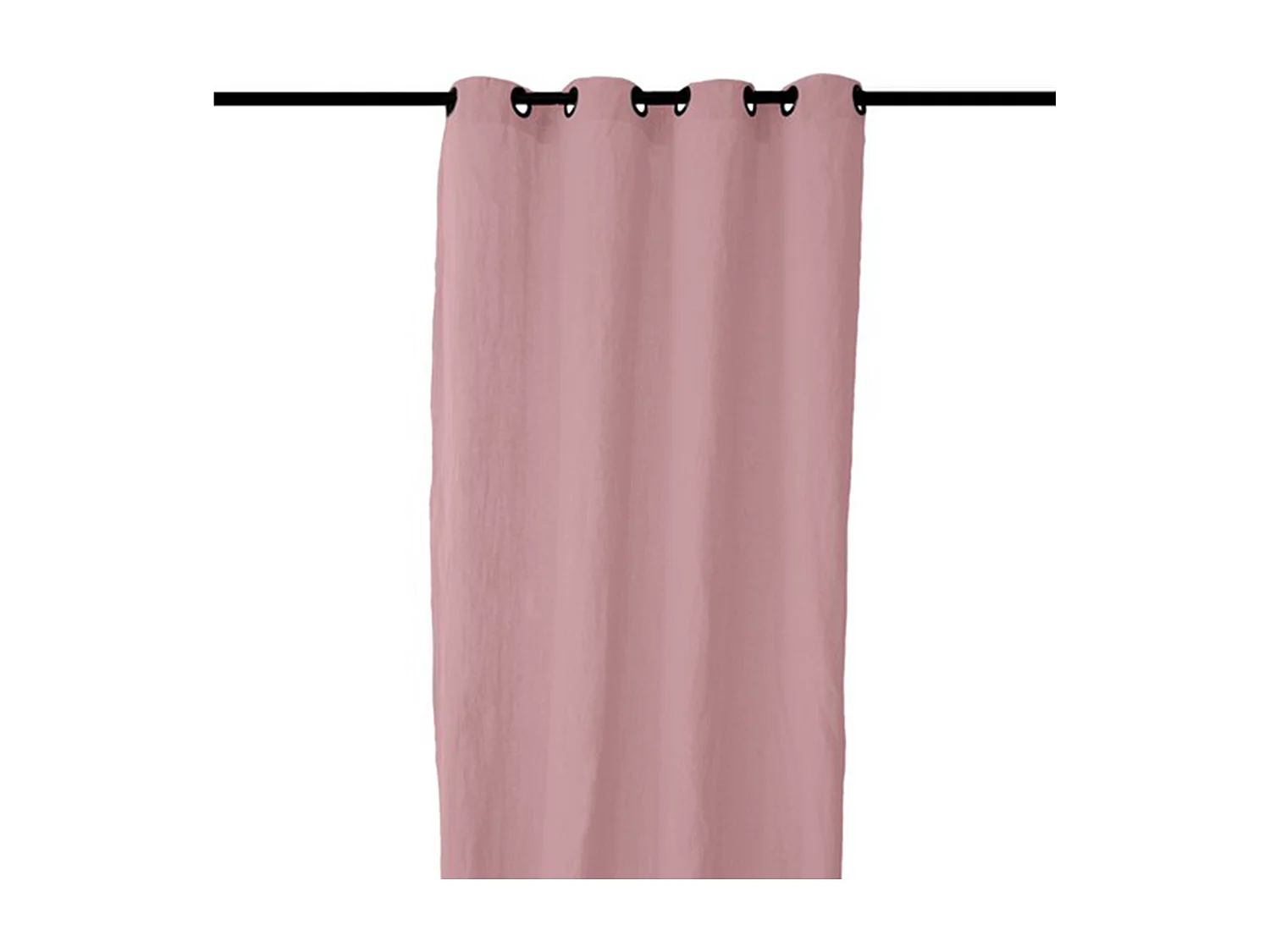 Rideau 8 œillets 140x280 cm OPERA DECO 50% lin et 50% coton rose