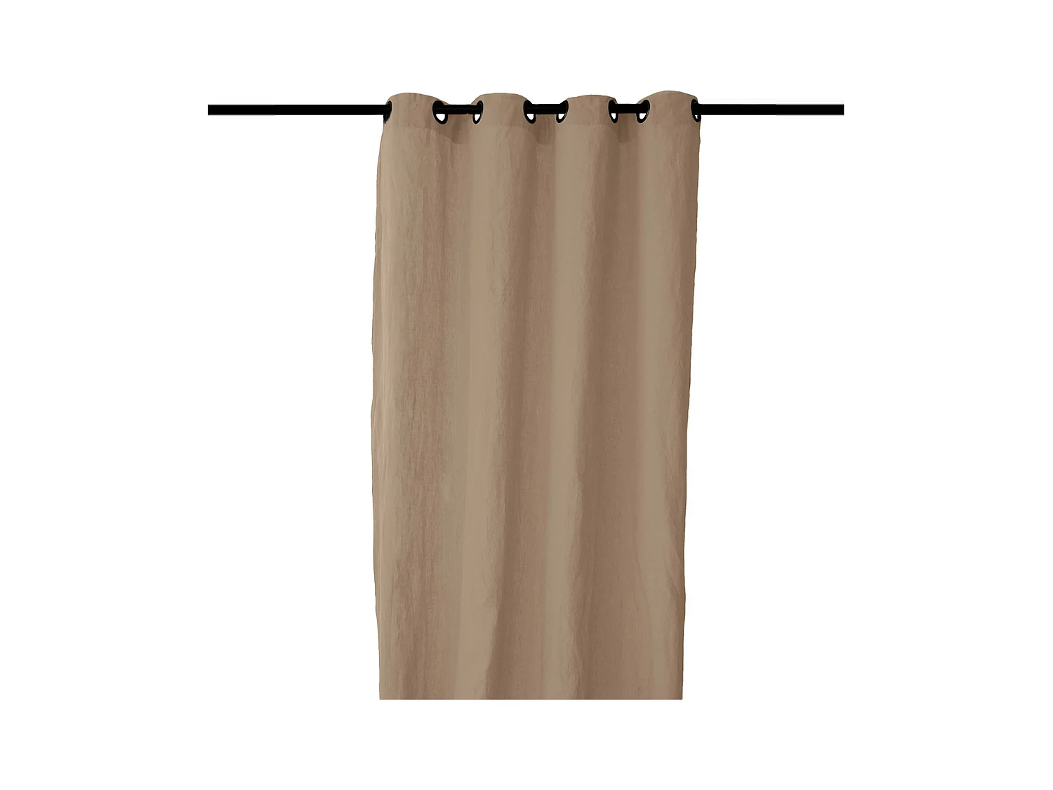 Rideau 8 œillets 140x280 cm OPERA DECO 50% lin et 50% coton marron camel