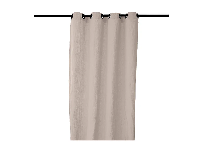 Rideau 8 œillets 140x280 cm OPERA DECO 50% lin et 50% coton beige ficelle
