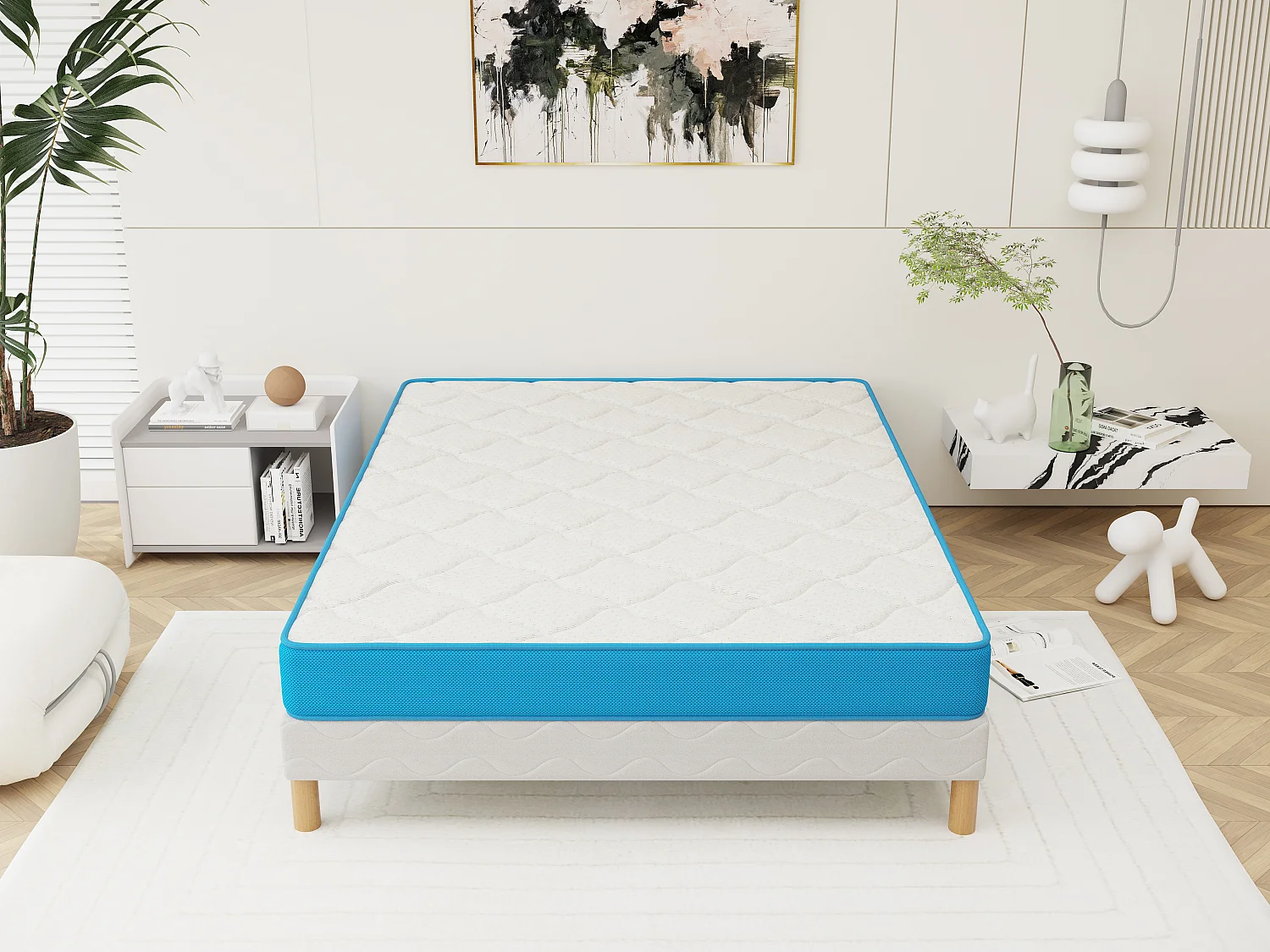Ensemble Sommier + Matelas Fresh Memory 140x190 cm Hauteur 15 cm