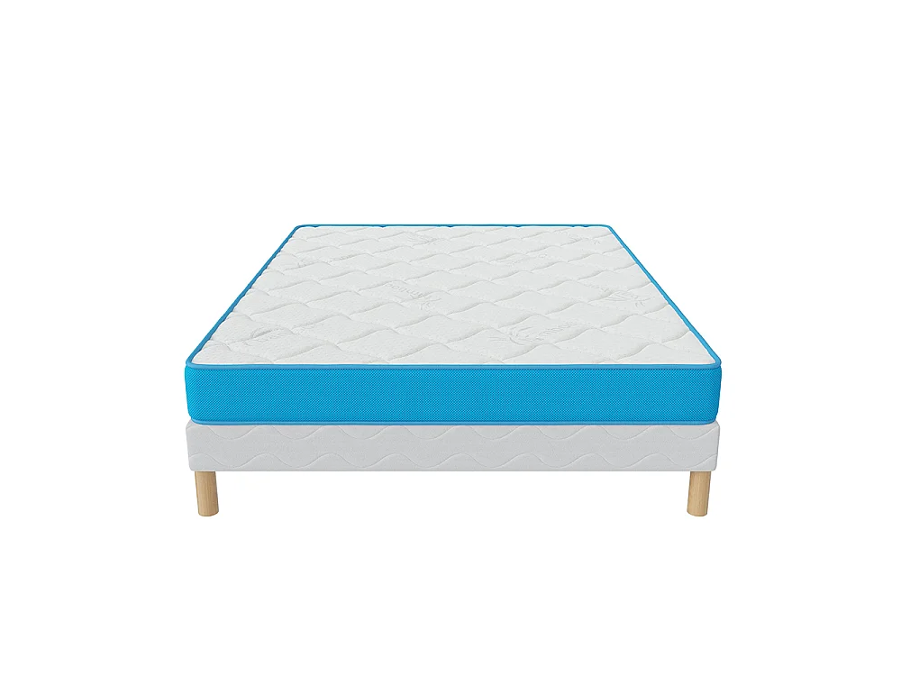 Ensemble Sommier + Matelas Fresh Memory 140x190 cm Hauteur 15 cm