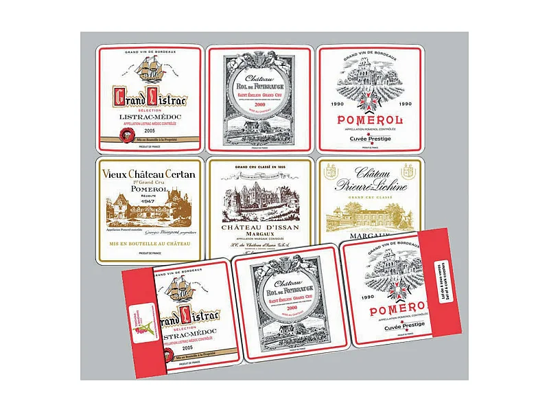 Conjunto de 6 porta-copos Bordeaux