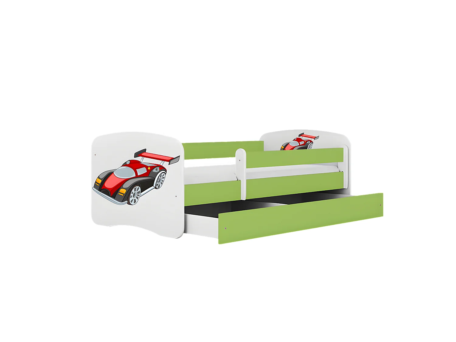 Lit babydreams voiture de course verte avec tiroir sans matelas 160/80