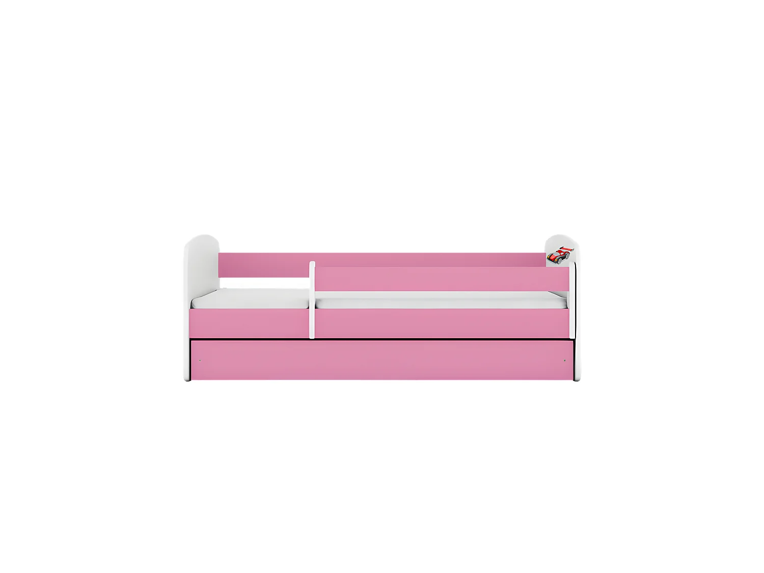 Lit babydreams voiture de course rose sans tiroir avec matelas 180/80