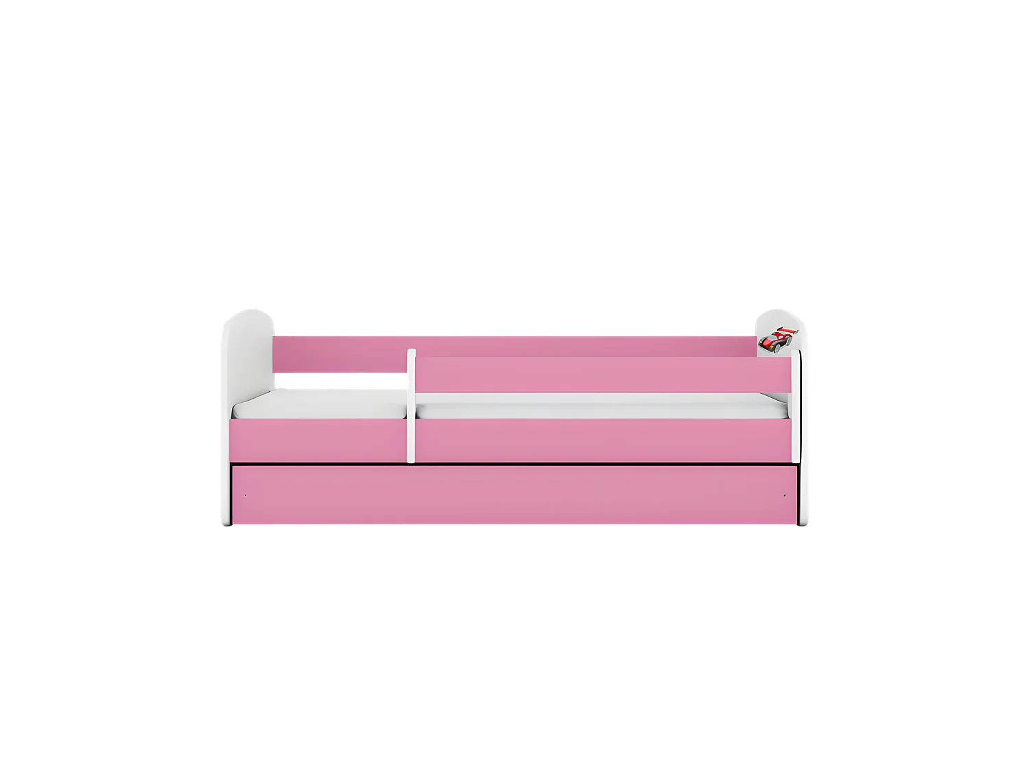 Lit babydreams voiture de course rose sans tiroir sans matelas 160/80