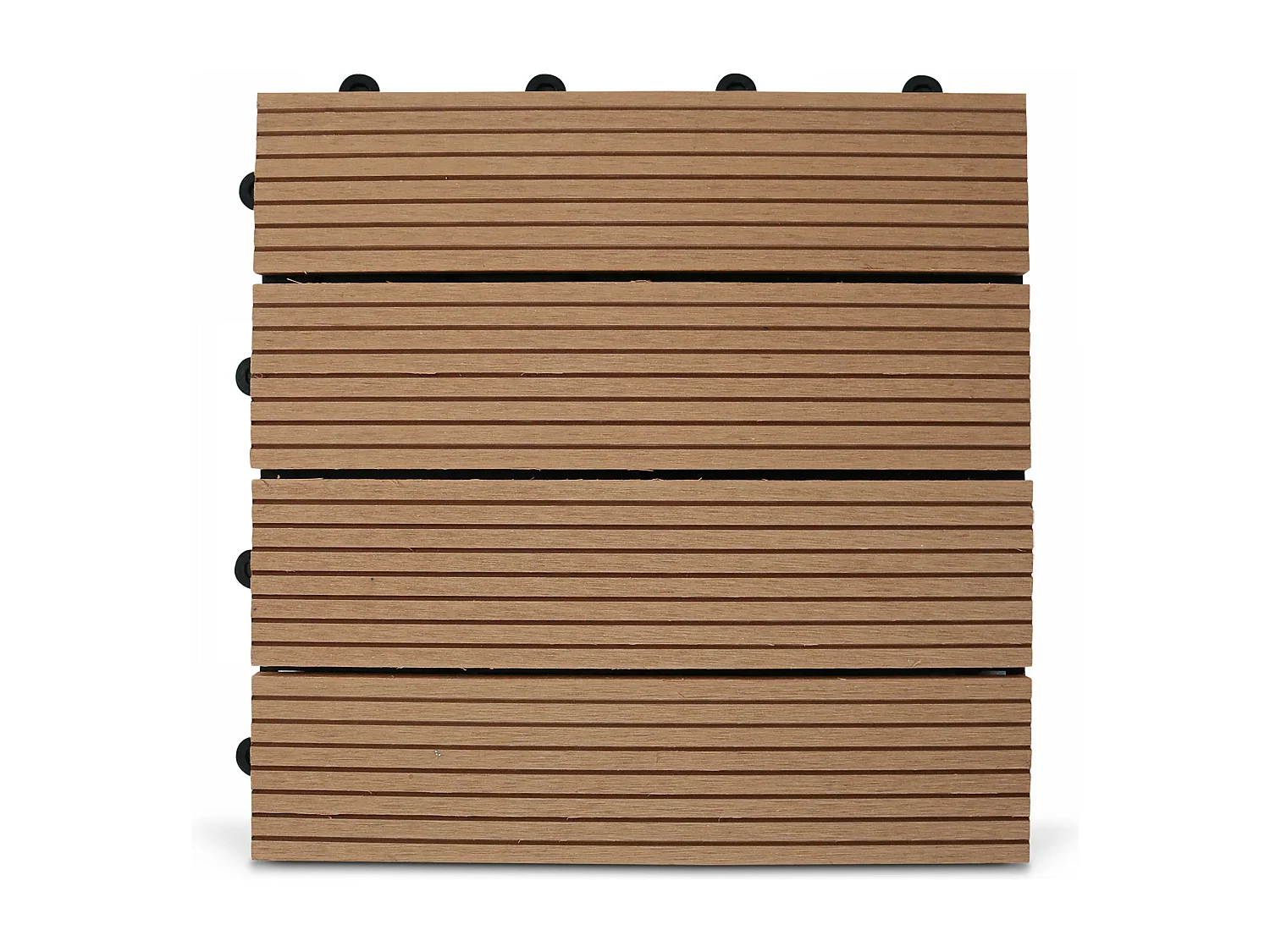 Lot de 40 dalles clipsables bois synthétique marron