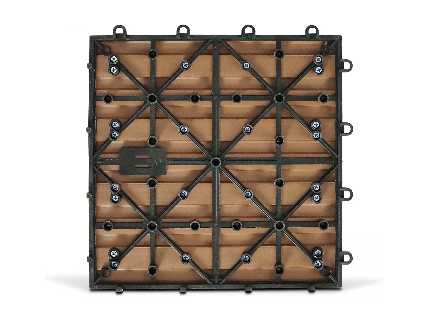 Lot de 24 dalles clipsables bois synthétique marron