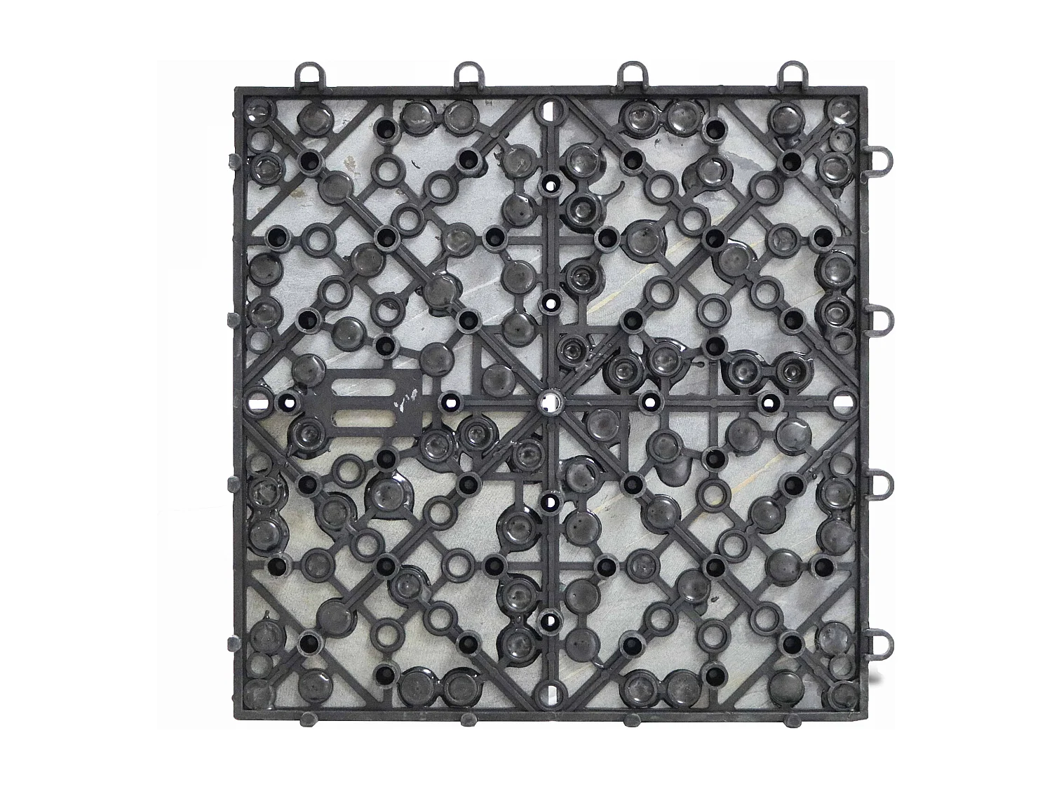 Lot de 32 dalles clipsables en pierre naturelle noir