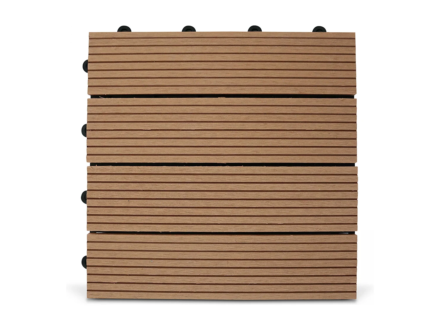 Lot de 8 dalles clipsables en bois synthétique marron clair