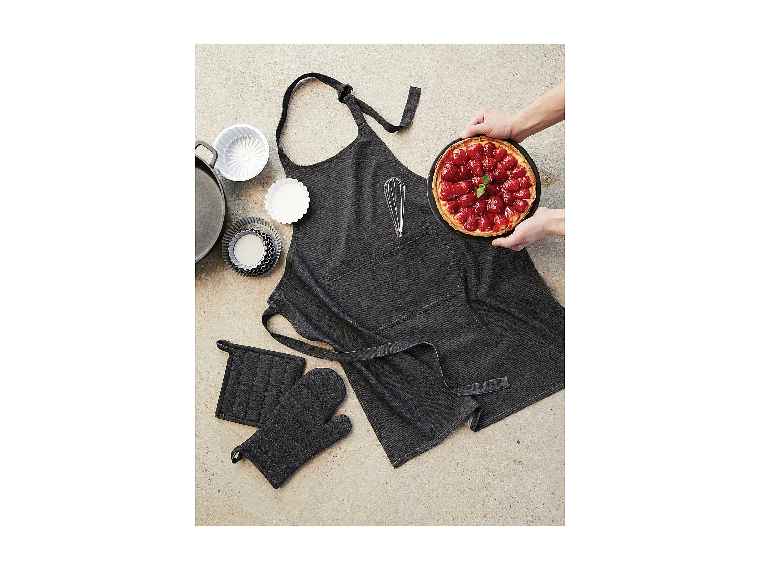 Gant de cuisine/manique Davis noir 15 x 30 cm Winkler