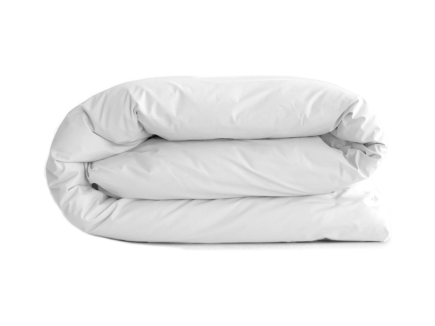 Housse de couette uni 260x240 cm percale de coton MANOIR blanc Perle