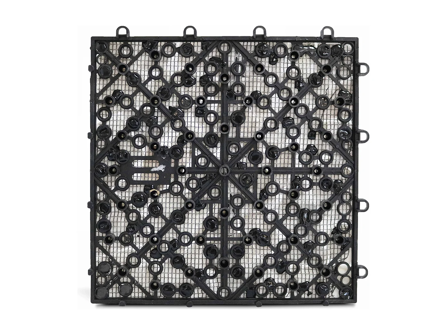 Lot de 40 dalles clipsables en galet de marbre blanc