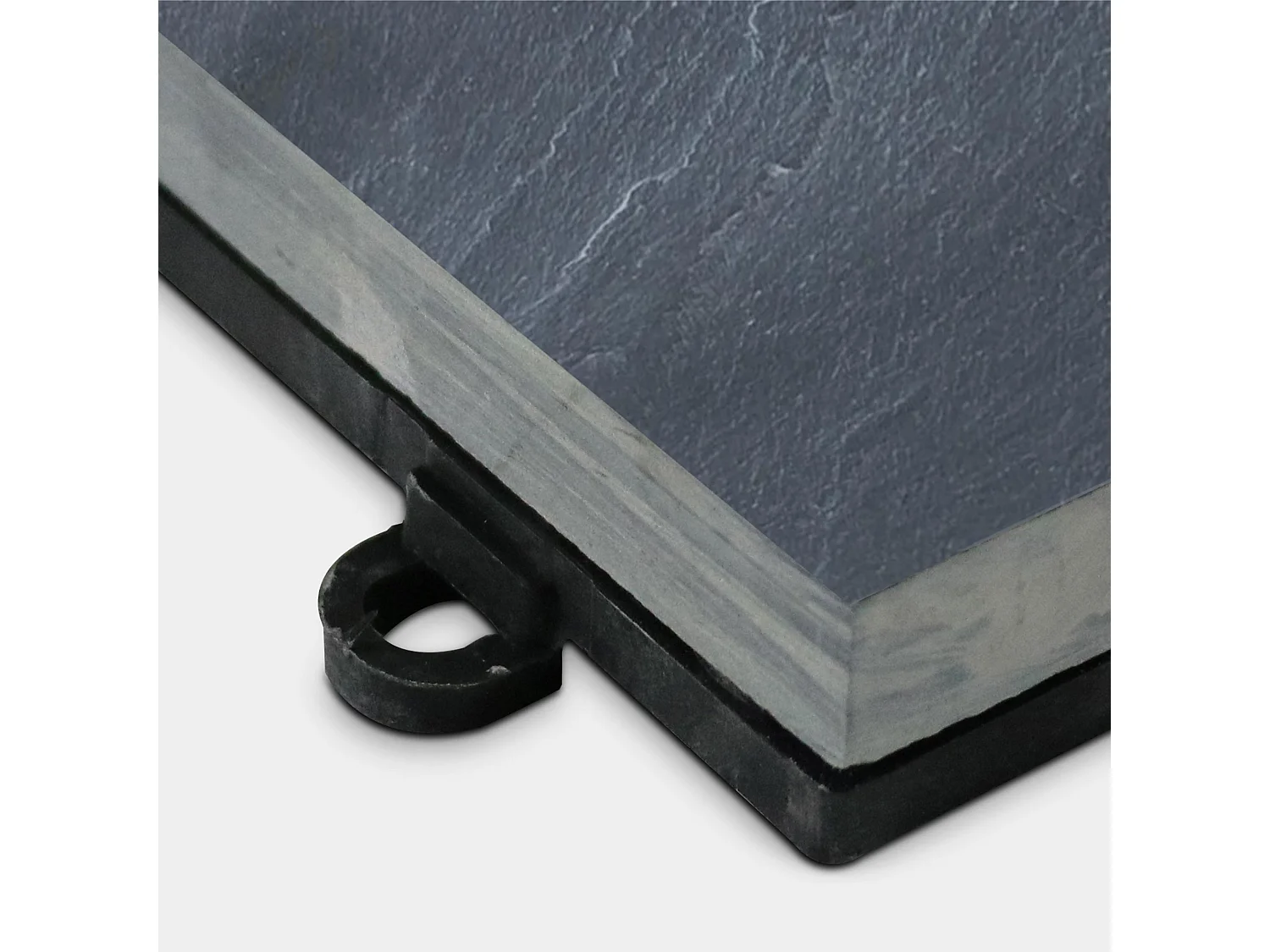 Lot de 24 dalles clipsables en pierre naturelle noir