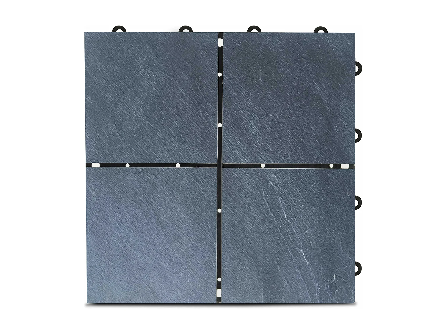 Lot de 16 dalles clipsables en pierre noir