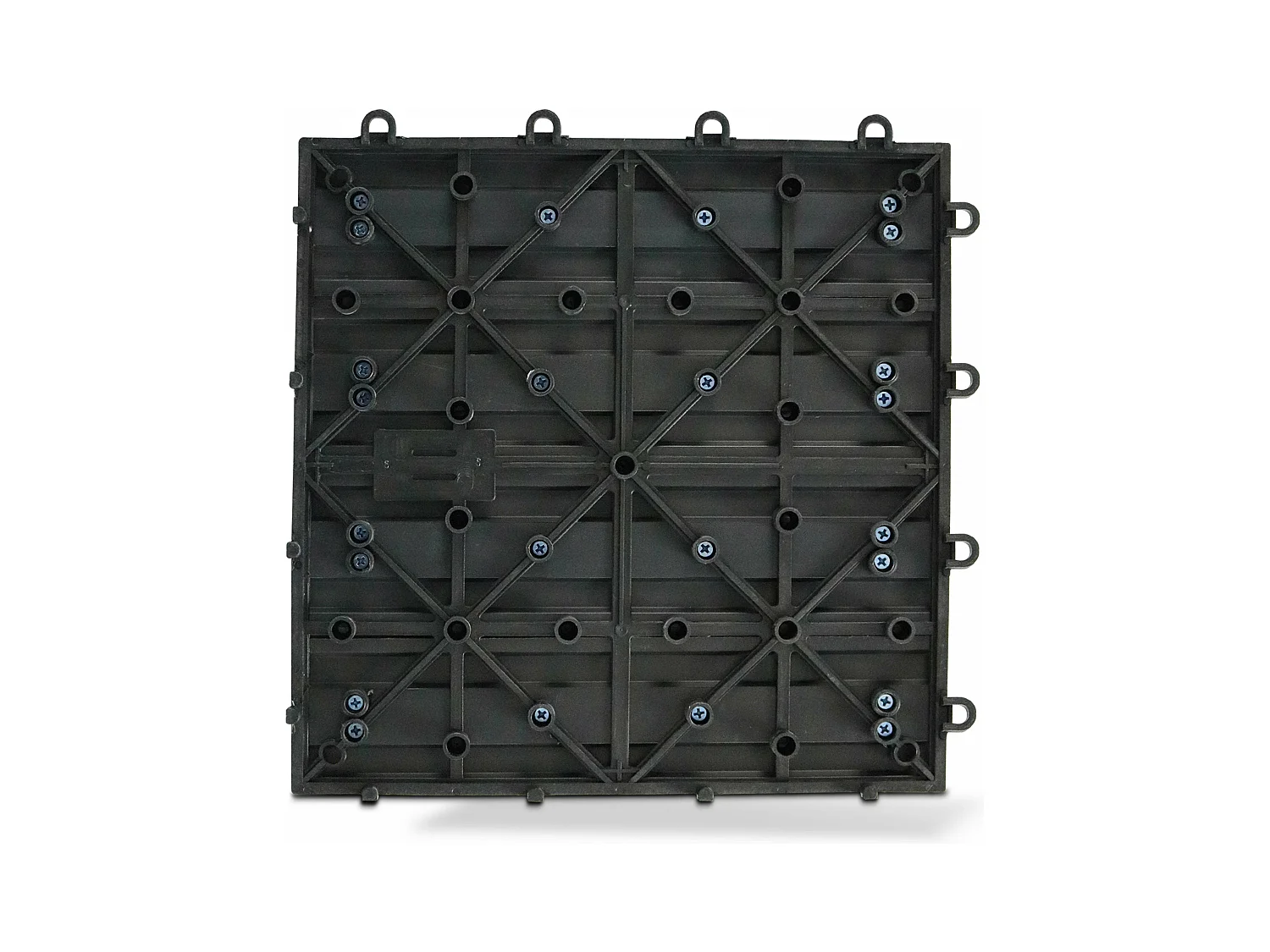 Lot de 16 dalles clipsables en bois composite gris