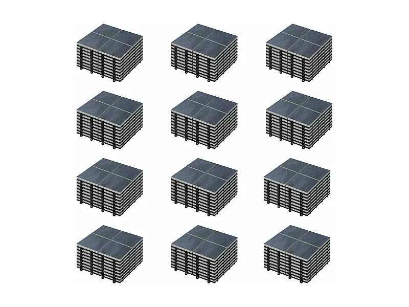 Lot de 96 dalles clipsables en pierre noir