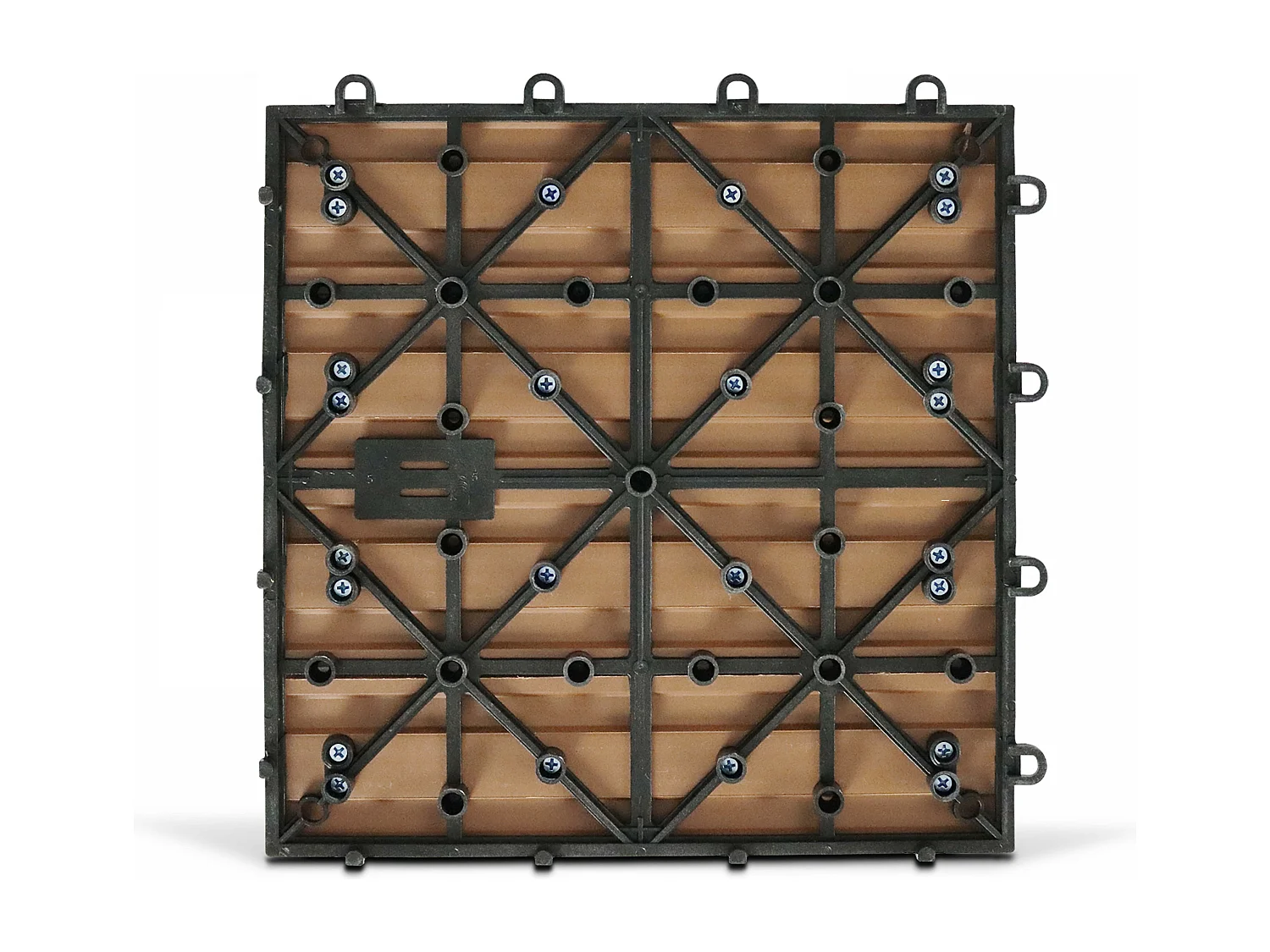 Lot de 16 dalles clipsables bois synthétique marron